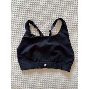 Fabletics Black High Impact Sports Bra Racerback Adjustable Straps Perforated